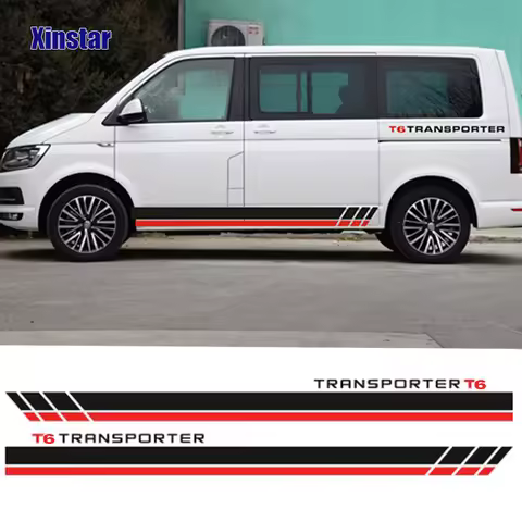 2Pcs Car Body Stripes Sticker For VW Volkswagen Transporter T4 T5 T6 Van Vinyl Decal Accessories