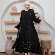 ABAYA TURKEY PREMIUM QAISYA SERIES HITAM PUTIH GAMIS MUSLIM WANITA DEWASA