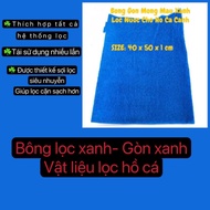 BLUE water filter cotton for aquarium size 50x50x2 cm - aquarium filter cotton