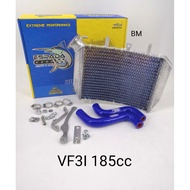 ESPADA SYM VF3I 185CC RADIATOR CURVE RACING (BESAR) WITH HOSE COMP (RAINBOW)