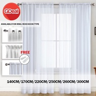 GDeal Ring/Rod/Hook Type Plain Tulle Sheer Curtain Home Decor Translucent Window Treatments Satin Drape