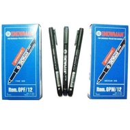 Spidol snowman permanent  OHP F dan OHP M ( 12 pcs )