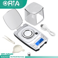 ORIA Digital Miligram ตราชั่งความแม่นยำสูง0.001G USB ชาร์จเครื่องชั่งขนาดเล็กกระเป๋าตาชั่งอัญมณีกับแหนบสอบเทียบ &amp; กะทะชั่งน้ำหนัก &amp; 9หน่วย &amp; Tare &amp; ชิ้น &amp; มาตราส่วน LCD สำหรับแล็บ/เพชร/ยาฯลฯ