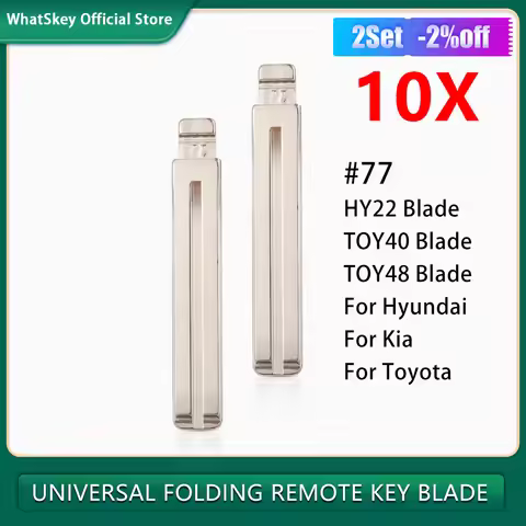 10Pcs/Lot No.77 Uncut Metal Blank Car Key KD900 VVDI Remote Blade LISHI HY22 TOY40 TOY48 For Hyundai