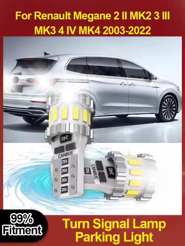 CSP Chips T10 W5W 168 194 LED Canbus Signal Lamps For Renault Megane 2 II MK2 3 III MK3 4 IV MK4 200
