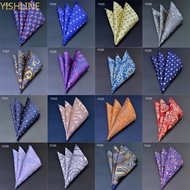 Mens Pocket Squares 25CM Dots Paisley Floral Striped Handkerchief Groom Wedding Party Man's Hankies