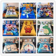 Pure Cotton Doraemon Cartoon Kids Boys Girl Quilt Cover Set (Comforter Cover Set) Bedsheet Pillow Case Bedding Set