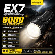 NITECORE EX7 6000 Lumens Flashlight | 500m Long Throw | High Performance Outdoor Torch Light