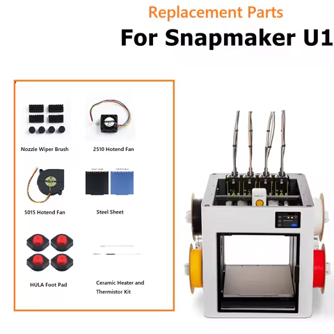 For Snapmaker U1 3D Printer Accessories 2510/5015 Fan Foot Pads Top Cover Steel Sheet Ceramic Heater