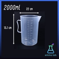 บีกเกอร์พลาสติก ชนิดมีหู เหยือกตวง Plastic Beaker With Handle 250ml  500ml 1000ml 2000ml 3000ml 5000ml