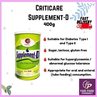 FPpharmacy Criticare Supplement-D 400g (Khas untuk Diabetes) Vanilla. Expiry date: 07/2026