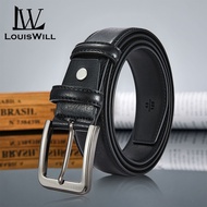 LouisWill Men's Belt PU Leather Vintage Pin Buckle Belt Men Fashion Retro Belt Genuine Leather Belt