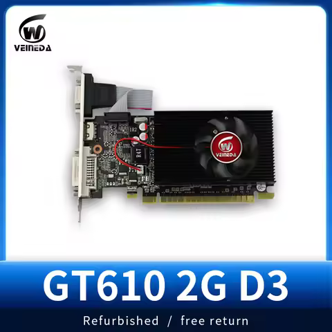 VEINEDA Graphics Card GT610 2GB 64Bit DDR3PC Desktop Refurbished Cards PCI E 2.0 computer Graphics C
