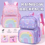 Lightweight Schoolbag Sekolah Beg Spine Protection Schoolbag Beg Girl Cute Girl Rainbow