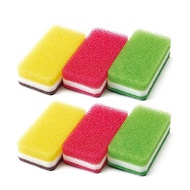Duskin Official Kitchen Sponge Hard Type 6-Pack (Cute Color Set)
