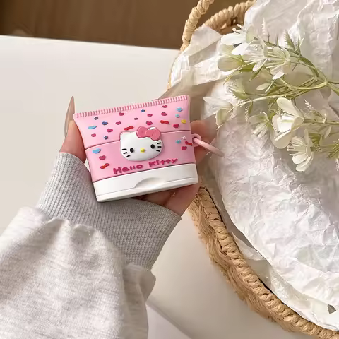 Cute 3D Cartoon Fhand cream Hello Kitty Earphone Case For Airpods Pro3 Pro2 Pro Airpods 1 2 3 4 Sili
