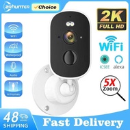 2K 4MP Battery Surveillance PIR Humanoid Detection Spotlight HD Color Night Vision Wireless Outdoor 