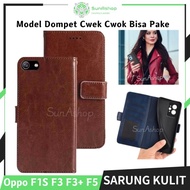 Oppo F1s F3 F5 Plus Sarung Kulit Dompet Flip Cover Leather Case Casing