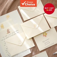 4 Antique Papers and 2 Envelopes in Stationery Set for Romantic Letters and Party Invitations