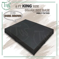 [TW][KING][PVC Dark Brown] 6 FT King Size Waterproof PVC Divan Bed Base/6 Kaki Size Katil