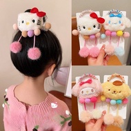 Cruella Hair Clips for Kids Cute Sanrio Wool Cartoon Hairbands Girl's Ponytail and Bun Headbands Acc