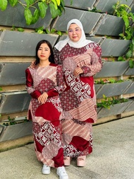 baju kurung batik ibu dan anak
