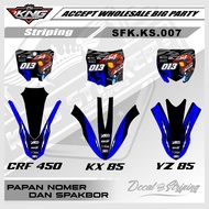 New Latest New CRF450 KX85 YZ85 ETC Front Number Board Decal Sticker KS 07