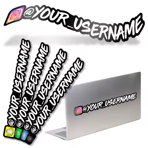 Vinyl stickers DIY with custom usernames, Instagra , TikTo,Youtub, Facebook stickers for car, motorc