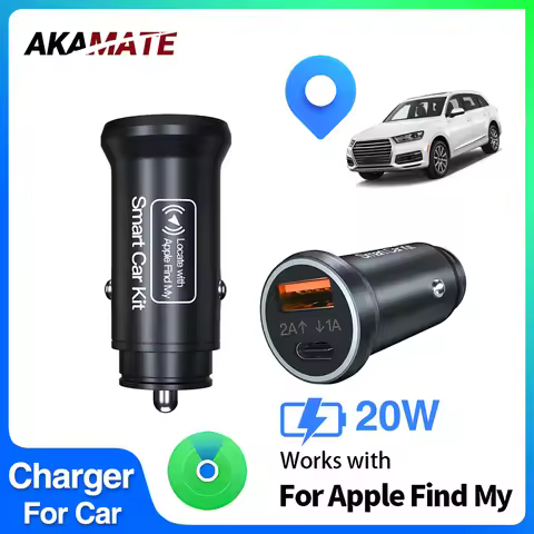 2in1 Car Charger GPS Locator Tracker USB Type C QC3.0 for iPhone Official Find My App 20W Phone Fast
