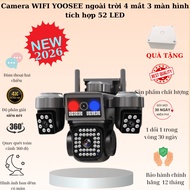 WIFI Camera 2026 Yoosee 4 eyes 3 frames with integrated 52 LEDs and super sharp security warning lig