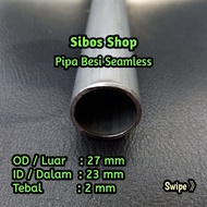 Seamless Iron Pipe OD 27mm ID 23mm Thickness 2mm Length 20cm to 100cm