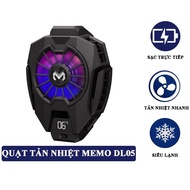 Quạt tản nhiệt MEMO DL05 siêu lạnh cho điện thoại gaming LED RPG có đèn báo nhiệt độ hàng chính hãng