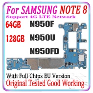 128GB Original Unlocked Mainboards For Samsung Galaxy Note 8 N950F N950U N950FD Motherboard Note 8 SM-N950F 64GB logic board MB