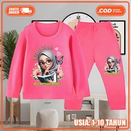 Baju Piyama Tidur Muslim Terbaru Stelan Panjang Anak Perempuan Usia 1-10thun KS-2001