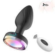 Lantern anal plug wireless remote control fun vibrator masturbation silicone luminous backcourt massager unisex light
