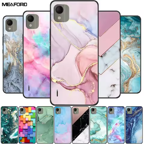 Coque For Nokia C110 Case 6.3" Marble Soft TPU Silicone Phone Cover For NOKIA C110 4G 6.3'' Funda Bu