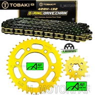 Y15 Y16 TOBAKI BLACK CHAIN O-RING AJI RACING GOLD SPROCKET 1SET 428 415 HEAVY DUTY SPOKET ORING RANT