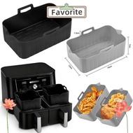 FAVORITEGOODS Air Fryer Baking Tray, Reusable Rectangle Air Fryer Basket, Silicone Silicone Air Frye