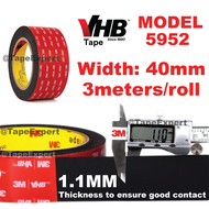 [TapeExpert] 3M 5952 VHB Double Sided Tape Heavy Duty Strong Black Tape Vehicle Waterproof Car Use