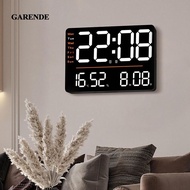Garende Large Digital Wall Clock Dst Week Modern Alarm Clock 12/24H Time Mode Decorations LED Wall C
