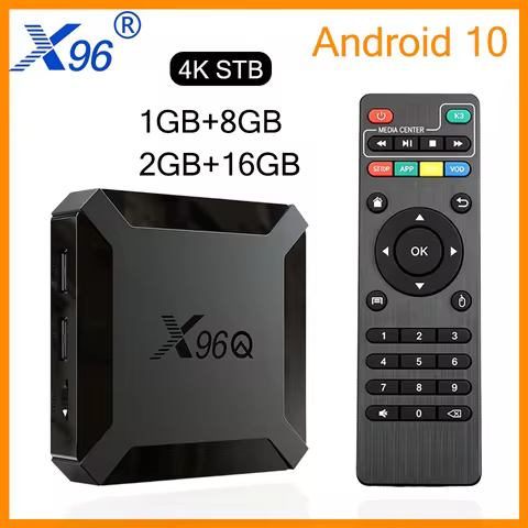 X96Q Android 10 TV Box Allwinner H313 Quad Core 1GB/2GB DDR3 8GB/16GB EMMC 4K 2.4G WiFi Media Player