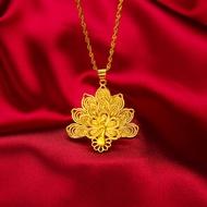 Best Seller Vietnamese Sand Gold Peacock Pendant 18k Saudi Gold Pawnable Legit Women's Wedding Opening Screen Peacock Flower Clavicle Necklace Pendant for Women Original Lucky Charms Necklace