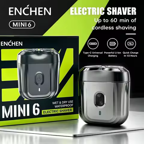 ENCHEN Electric Shaver Rechargeable Beard Trimmer 2D Floating Razor Waterproof Shaving Machine Mini 