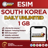eSIM SOUTH KOREA Daily Unlimited 1GB Data | eSIM Activated Instantly