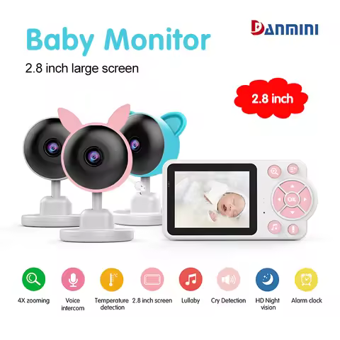 Damini 720p HD baby monitor IR night vision breastfeeding reminder temperature detection lullaby 2.4
