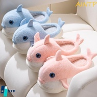 AINTP Shark Dolphin Plush Slippers - Soft Anti-Slip Warm Fur Slippers