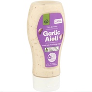 Aioli Woolworths Garlic Sauce 250ml (Bottle)