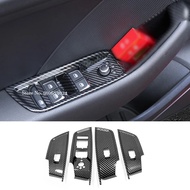 aihei สำหรับ Audi A3 2020-2022 Abs คาร์บอนไฟเบอร์กระจกหน้าต่าง Lift แผงควบคุมสวิทช์แผงฝาครอบตกแต่งอุ