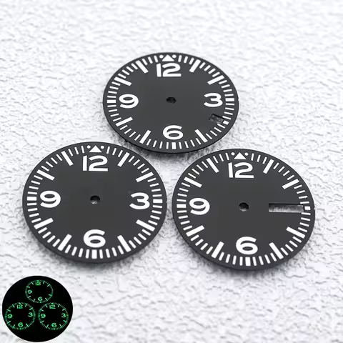 28.5mm Dial C3 Green Luminous Dial Fit SKX007 6105 SRPD Tuna Monster Turtle Watch Case for 4R 7s26 N
