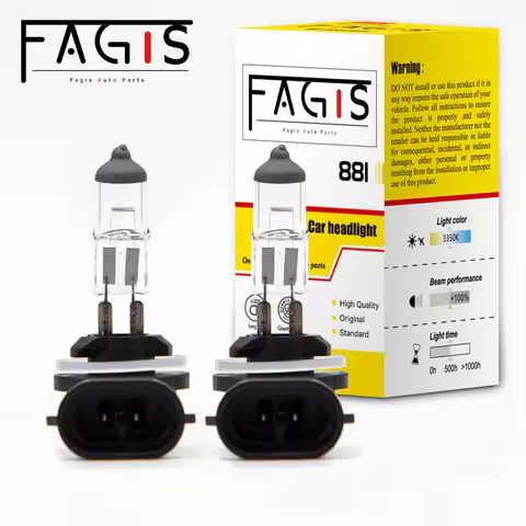 Fagis 2 Pcs 881 H27W/2 12V 27W Warm White Car Fog Lights Headlight Auto Lamps Halogen Bulbs Fagis 2 